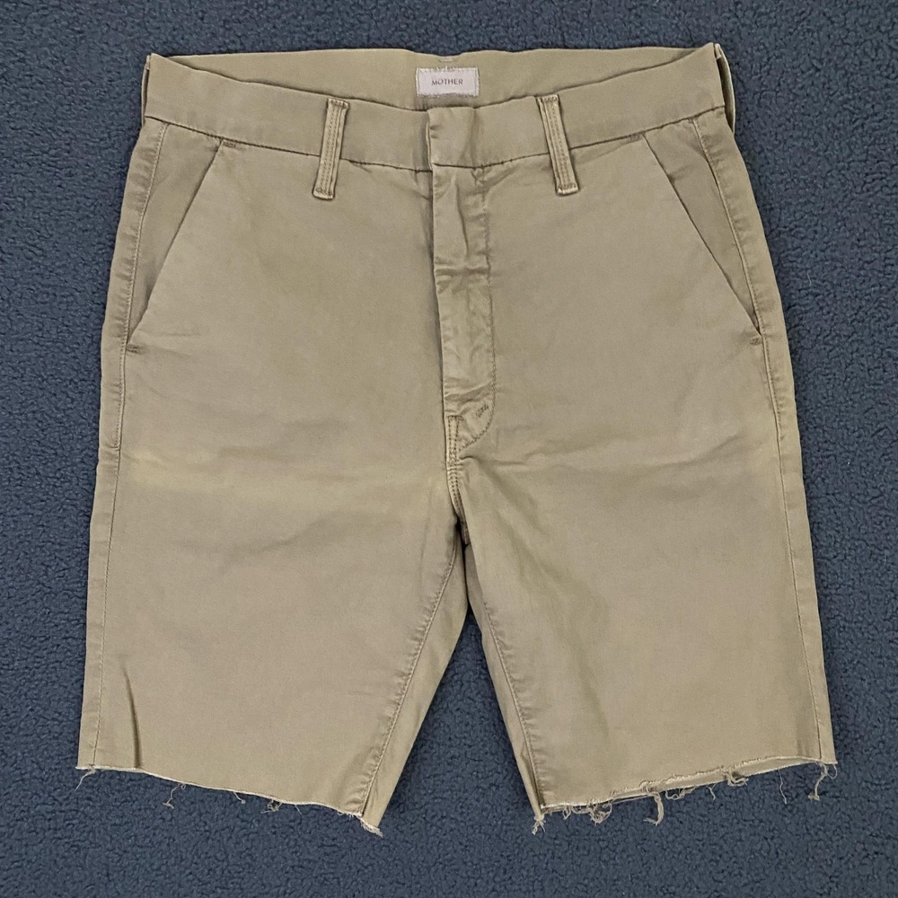 Mother Shaker Prep Short Fray Shorts Womens 26 Beige Chino USA Killing Time
